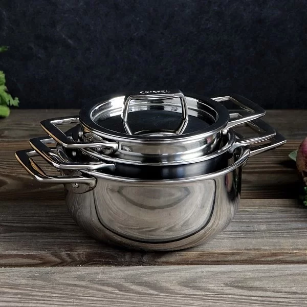 Мини кастрюля с крышкой Castel'Pro 9 см, объем 0,3 л, нержавеющая сталь 18/10, зеркальная полировка, Cristel, Франция, F9CPF - изобр. 9