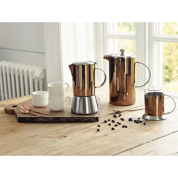 Набор 2-х стаканов с подстаканниками La Cafetiere 200 мл, материал сталь + медь, цвет медный, Kitchen Craft, Великобритания, 5187808 - изобр. 8
