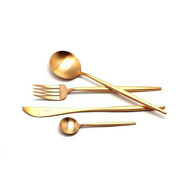 Набор столовых приборов на 6 персон Moon Gold 24 предмета, нержавеющая сталь 18/10, золото, Cutipol, 9232 - изобр. 7