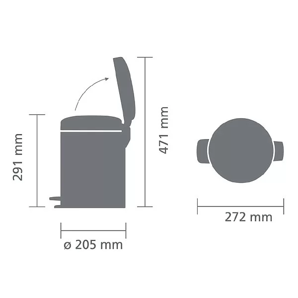 Мусорный бак с педалью NewIcon, 5л, стальной полированный, Brabantia, 112621 - изобр. 11