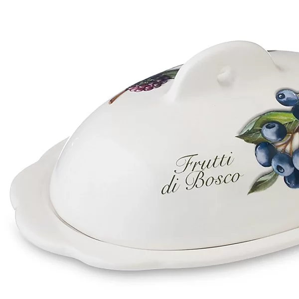 Масленка с крышкой Frutti di Bosco 22,5 см, керамика, Nuova Cer, Италия, 7378-FBO - изобр. 9