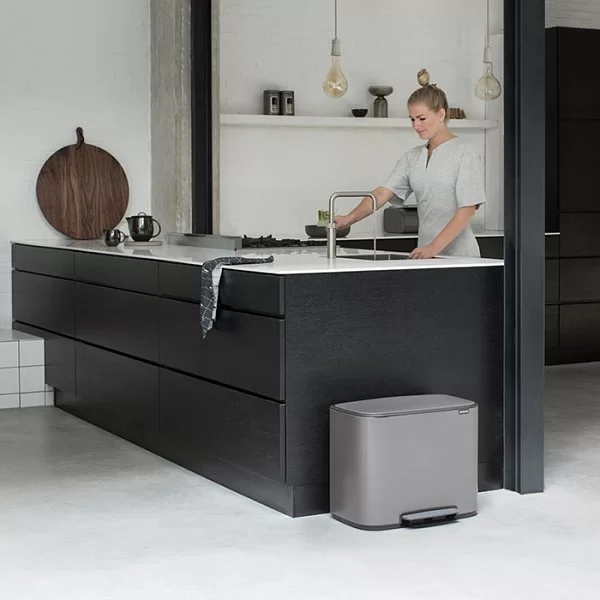 Мусорный бак 2 секции Pedal Bin Bo, платиновый, 11+23л, Brabantia, 121203 - изобр. 18