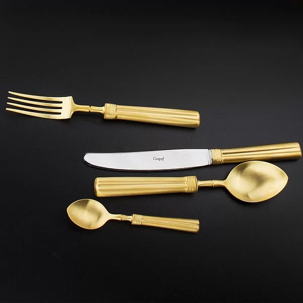 Набор столовых приборов на 6 персон Fontainebleau Gold Brushed 24 предмета, нержавеющая сталь 18/10 + позолота, Cutipol, Португалия, P1A.006 GB - изобр. 10