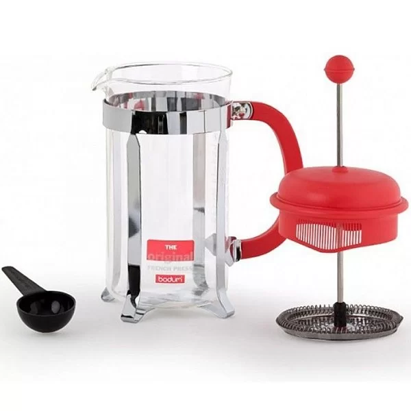 Кофейник с прессом Caffetiera 1 л, цвет красный, материал стекло, Bodum, Швейцария, 1918-294 - изобр. 8