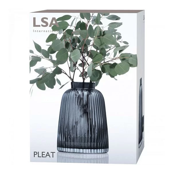 Ваза для цветов Pleat 26 см выдувное стекло, цвет серый, LSA International, Великобритания, G1399-26-847 - изобр. 12