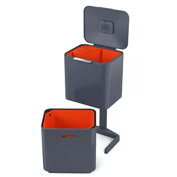 Контейнер для мусора с двумя баками Totem Max 60 л, 36,5х81х39,5 см, низкоуглеродистая сталь, цвет графит, Joseph Joseph, Великобритания, 30062 - изобр. 9