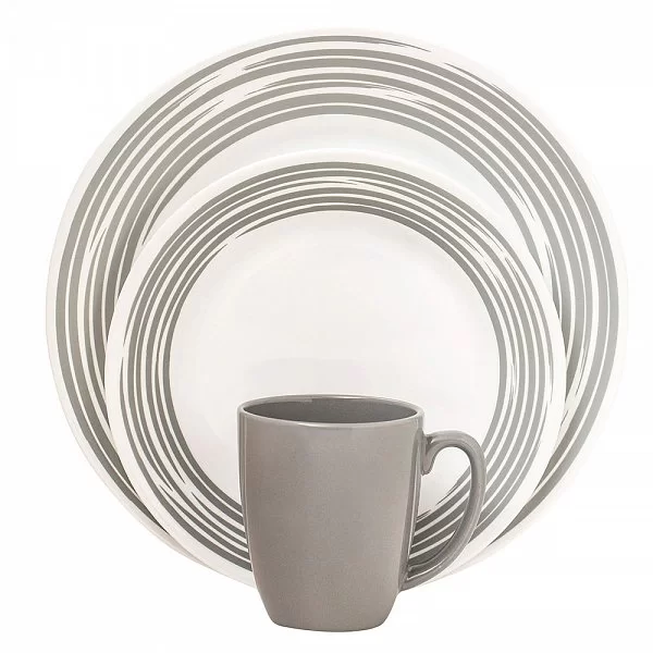 Набор посуды 16 предметов Brushed Silver на 4 персоны, cтекло, Corelle, 1116940 - изобр. 7