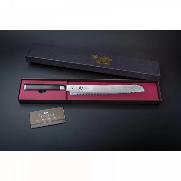 Нож для хлеба Shun Classic длина лезвия 24,1 см, сталь VG-MAX в обкладках из дамаска, Kai, Япония, KAI-DM-0705 - изобр. 14