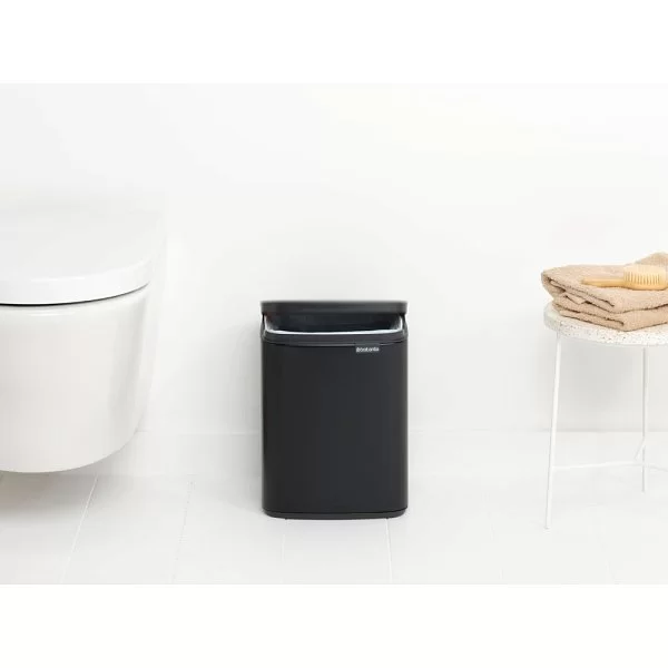 Мусорный бак Bo 7 л, 32x24x21 см, нержавеющая сталь, цвет черный матовый, Brabantia, Бельгия, 222900 - изобр. 10