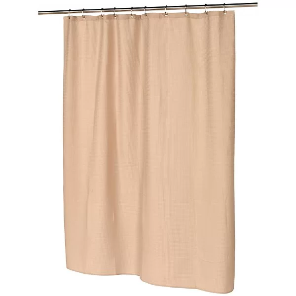 Шторка для ванной Waffle Weave Linen 178x183 см, цвет бежевый, материал полиэстер, Carnation Home Fashions, США, SCWAF-44 - изобр. 7