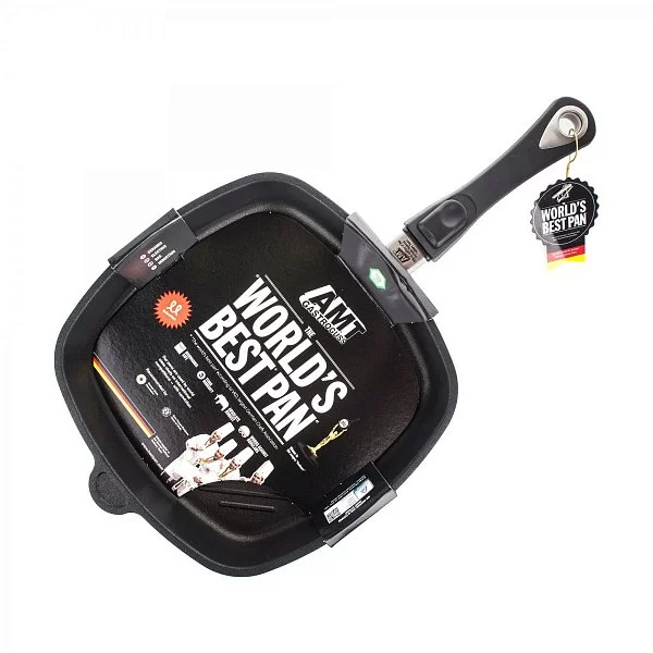 Сковорода-гриль с антипригарным покрытием индукция, 28х28см, съемная ручка, AMT Gastroguss, AMT I-E285G - изобр. 8