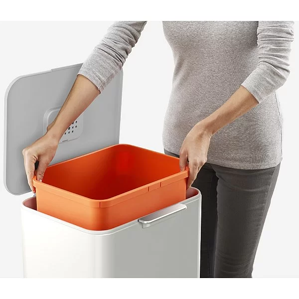 Контейнер для мусора с двумя баками Totem Pop 40 л, сталь, цвет серый, Joseph Joseph, Великобритания, 30092 - изобр. 13