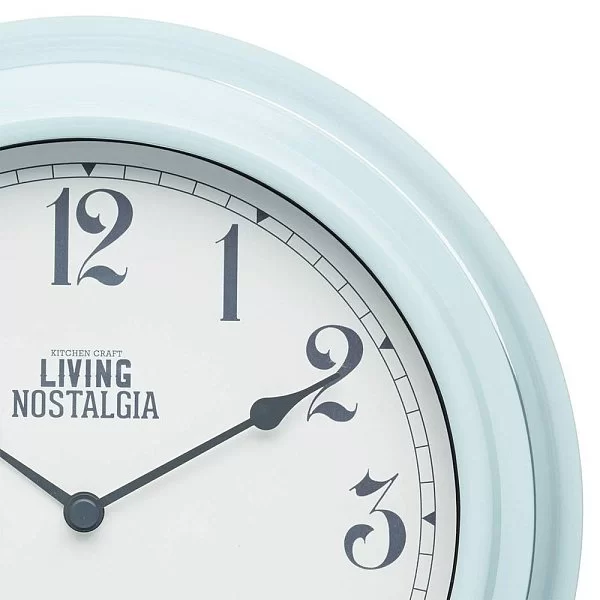 Часы настенные Living Nostalgia, 25x8 см, материал пластик + акрил, цвет голубой, Kitchen Craft, Великобритания, LNCLOCKBLU - изобр. 8