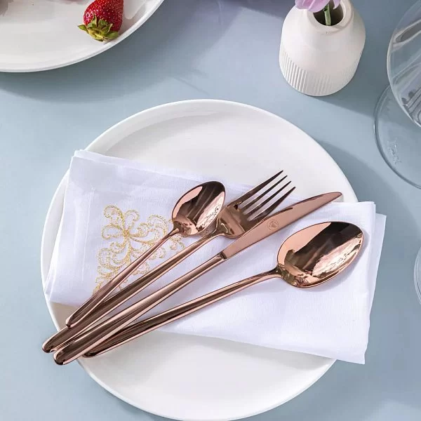 Набор столовых приборов на 6 персон Stiletto Copper, 24 предмета, нержавеющая сталь, цвет медный, Broggi, Италия, 1134000D05 - изобр. 11