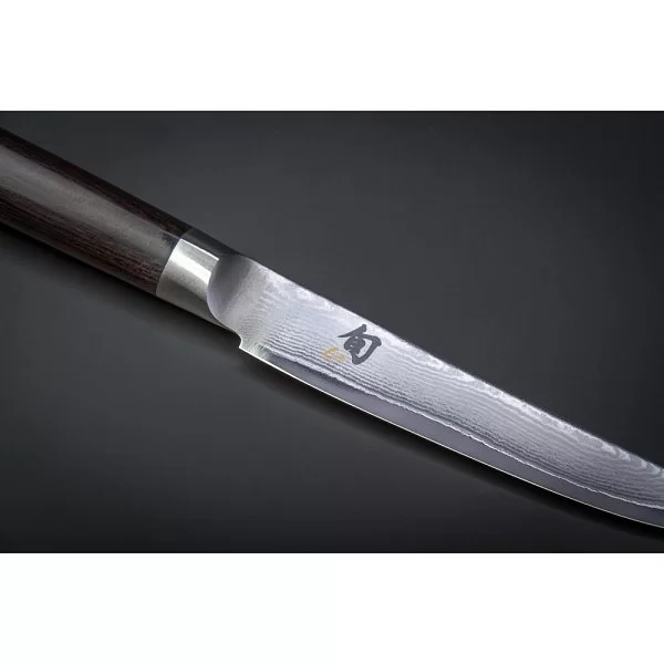 Нож кухонный для стейка Shun Classic длина лезвия 12,5 см, сталь VG-10 в обкладках из дамаска, Kai, Япония, DM-0711 - изобр. 10