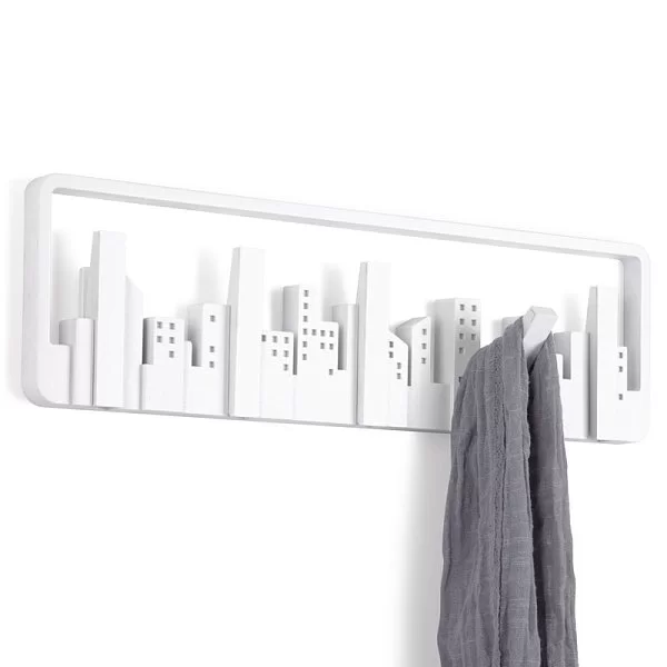 Вешалка настенная Skyline 50х14,5х3 см, цвет белый, материал полистирол, Umbra, Канада, 318190-660 - изобр. 9