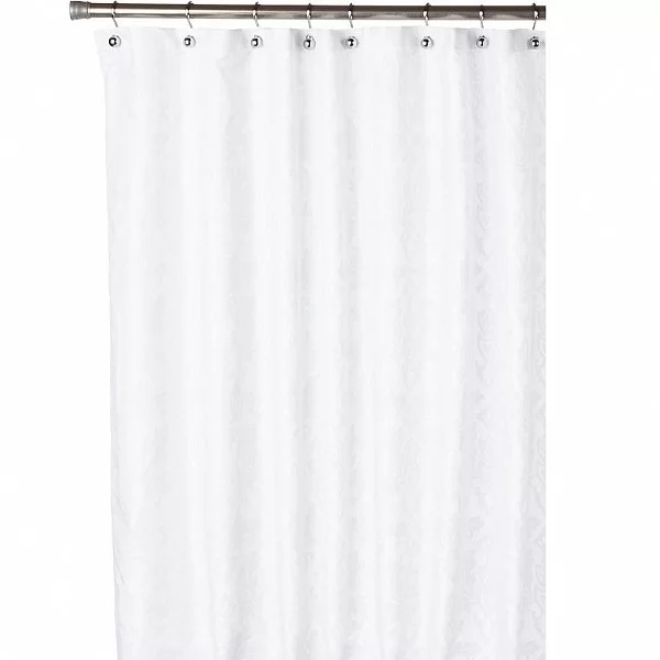Шторка для ванной Damask White 183x178 см, цвет белый, материал полиэстер, Carnation Home Fashions, США, FSCDAM/21 - изобр. 7