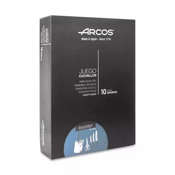 Набор ножей Brooklyn, 3 шт.+ ножницы, в белой деревянной подставке, нержавеющая сталь Nitrum, Arcos, Испания, 194000 - изобр. 10