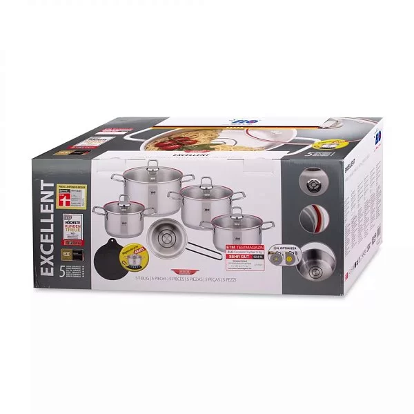 Набор посуды из нержавеющей стали Excellent, 5 предметов, ELO, Германия, 72906 - изобр. 12