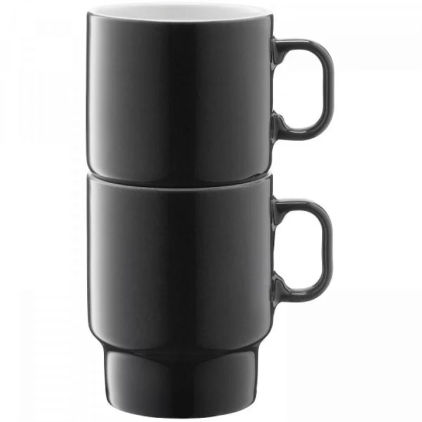 Набор из 2-х чашек для капучино Utility объем 380 мл, выдувное стекло, цвет черный, LSA International, Великобритания, P276-14-523 - изобр. 8