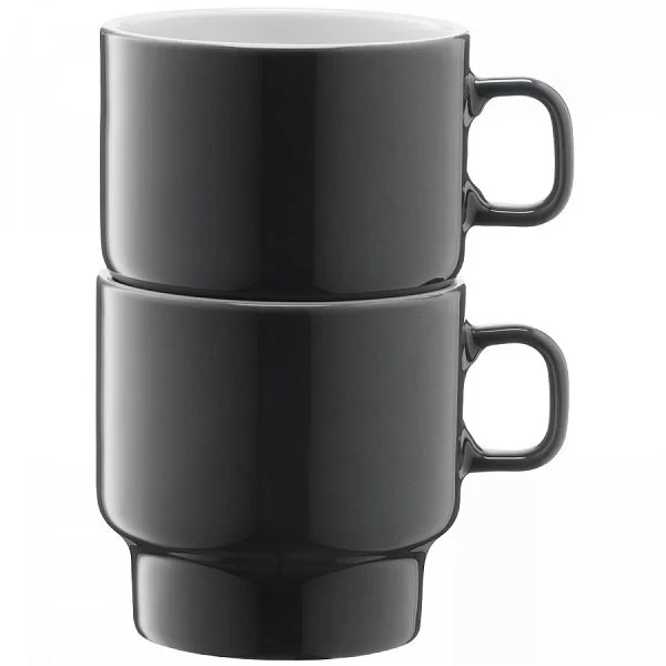 Набор из 2-х чашек для кофе Utility объем 280 мл, выдувное стекло, цвет черный, LSA International, Великобритания, P276-10-523 - изобр. 8