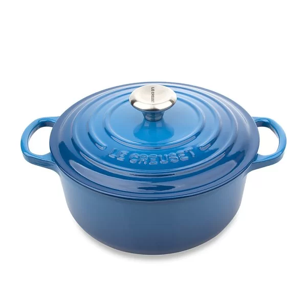 Кастрюля с крышкой 26 см, объем 5,3 л, материал чугун, цвет синий, Le Creuset, Франция, 21177262002430 - изобр. 7