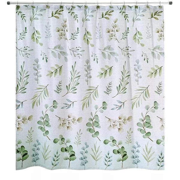 Шторка для ванной Ombre Leaves 183х183 см, материал хлопок + полиэстер, Avanti, США, 13933H - изобр. 7