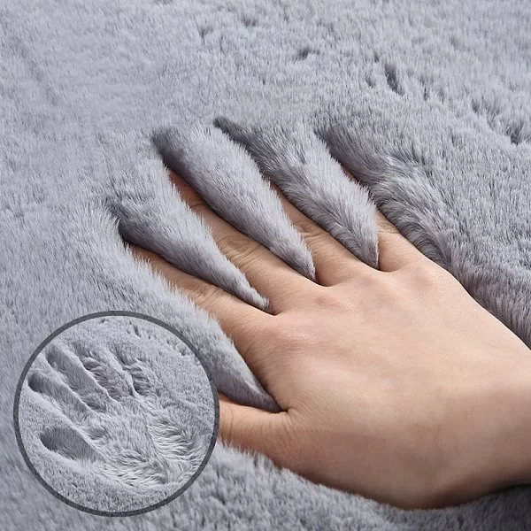 Коврик для ванной комнаты Fluffy, 60x90 см, цвет серый, акрил + полиэстер, Carnation Home Fashions, США, FFY03 - изобр. 8