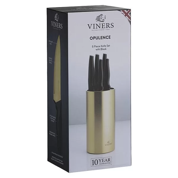 Набор из 5-ти кухонных ножей на подставке Opulence медь + нержавеющая сталь, цвет золотой, Viners, Великобритания, v_0305.184 - изобр. 8