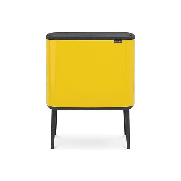 Мусорный бак 2 секции 11+23л, желтая маргаритка, Brabantia, 316128 - изобр. 7