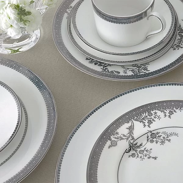 Тарелка закучочная Vera Wang Lace Platinum 20 см материал фарфор, цвет белый, Wedgwood, Великобритания, 50127201006 - изобр. 11