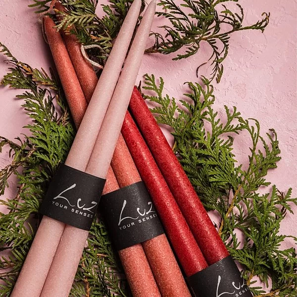 Набор из 2 свечей "Рустик" 30 см, цвет серо-розовый, Luz Your Senses, Бельгия, LUZ305.62 - изобр. 9