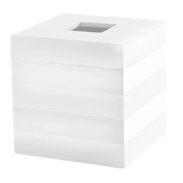 Бокс для салфеток Cabana White 14х14х14 см, полистоун, цвет белый, Kassatex, США, ACL-TH-W - изобр. 7