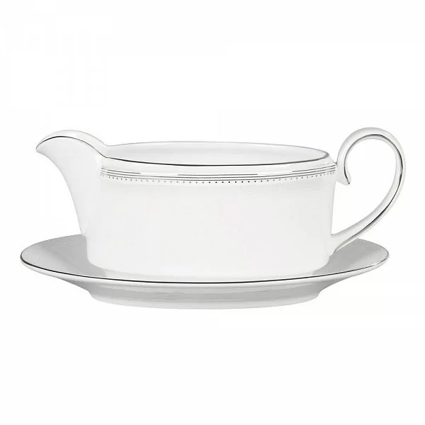 Соусник Vera Wang Grosgrain 19x10x8 см, 350 мл, материал фарфор, цвет белый, Wedgwood, Великобритания, 50116405605 - изобр. 8