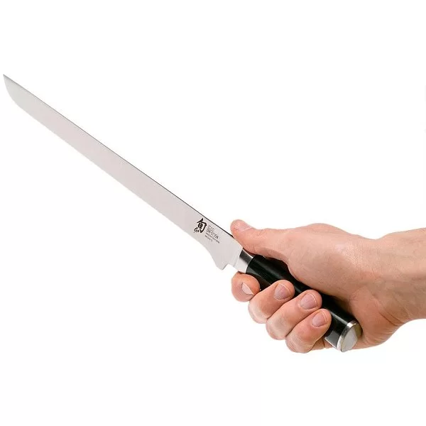 Нож кухонный для тонкой нарезки Ham Slicer длина лезвия 30,5 см, сталь Aus 8A, Kai, Япония, DM-0735 - изобр. 8