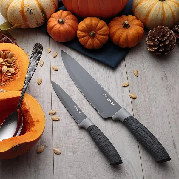 Набор из 5-ти кухонных ножей на подставке Horizon бамбук + нержавеющая сталь 3CR14, цвет серый, Viners, Великобритания, v_0305.194 - изобр. 8