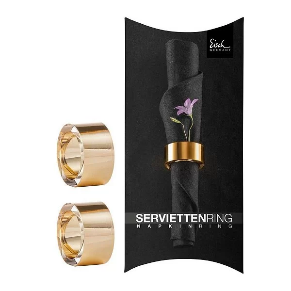 Набор из 2-х позолоченных колец для салфеток в подарочной упаковке, материал бессвинцовый хрусталь, Eisch, Германия, 77290501 - изобр. 7