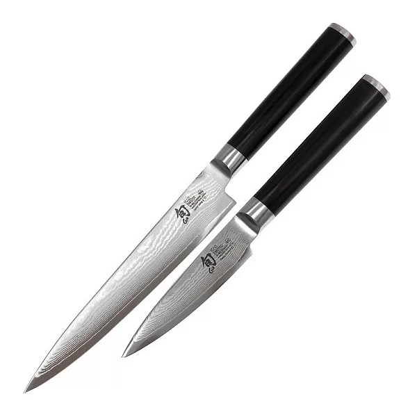 Набор из 2-х кухонных ножей Shun Classic сталь VG-MAX в обкладках из дамаска, Kai, Япония, DMS-210 - изобр. 7