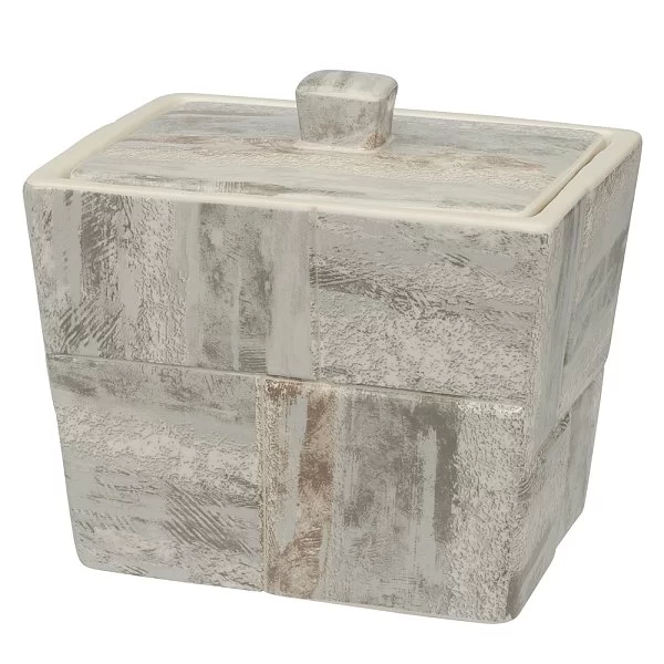 Косметическая емкость с крышкой Quarry 13х10,5х12 см, материал керамика, Creative Bath, США, QRY25STN - изобр. 7