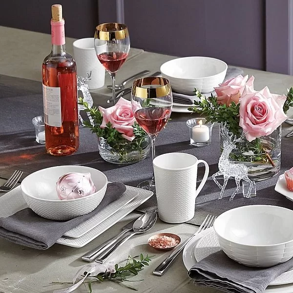 Столовый набор &quot;Праздник 365 Рельеф&quot; на 1 персону, 4 предмета, цвет белый, фарфор, Lenox, США, LEN851453 - изобр. 12