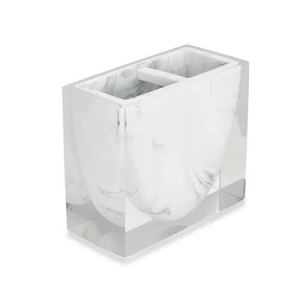 Стакан для зубных щеток Ducale White 12х6х10,5 см, полистоун, Kassatex, США, ADE-TBH-WB - изобр. 7