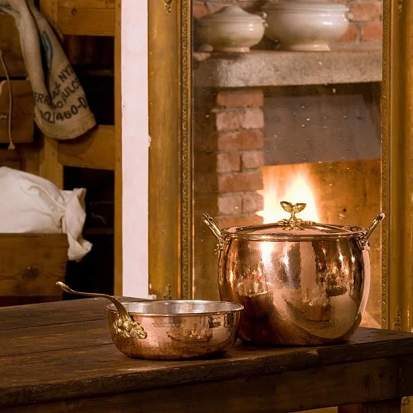Кастрюля медная низкая с крышкой 4 л Historia decor с бронзовыми декорированными ручками, Ruffoni, 3103-24B Ruffoni - изобр. 10