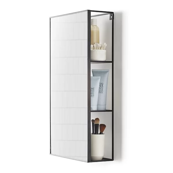 Настенное зеркало с полками Cubiko 61х31х13 см, цвет черный, материал металл, Umbra, Канада, 1009654-040 - изобр. 7