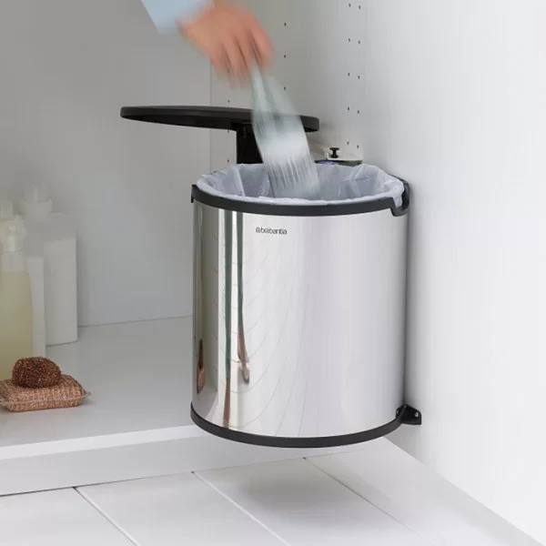 Мусорный бак встраиваемый 10л, стальной, Brabantia, 418181 - изобр. 12