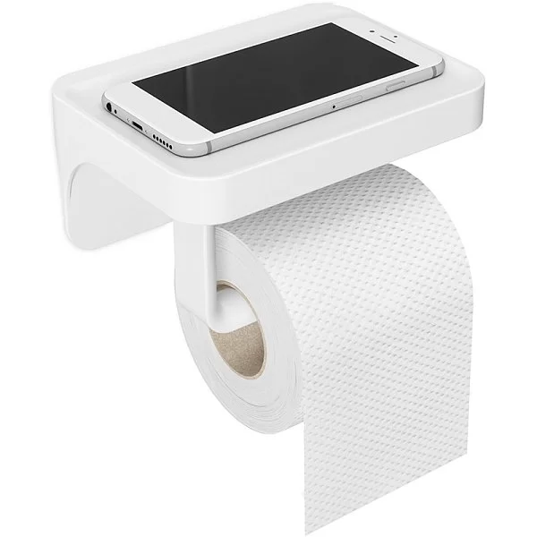 Держатель для туалетной бумаги с полочкой Flex 11x8x16 см, материал пластик, цвет белый, Umbra, Канада, 1014159-660 - изобр. 7