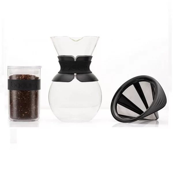 Кофейник с фильтром Pour Over 1 л, цвет черный, материал стекло, Bodum, Швейцария, 11571-01S - изобр. 8
