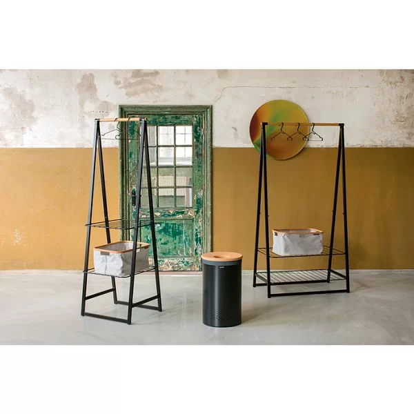 Вешалка-сушилка для одежды Linn малая 60,6x57,5x190 см, металл + бамбук, цвет черный, Brabantia, Бельгия, 118203 - изобр. 9
