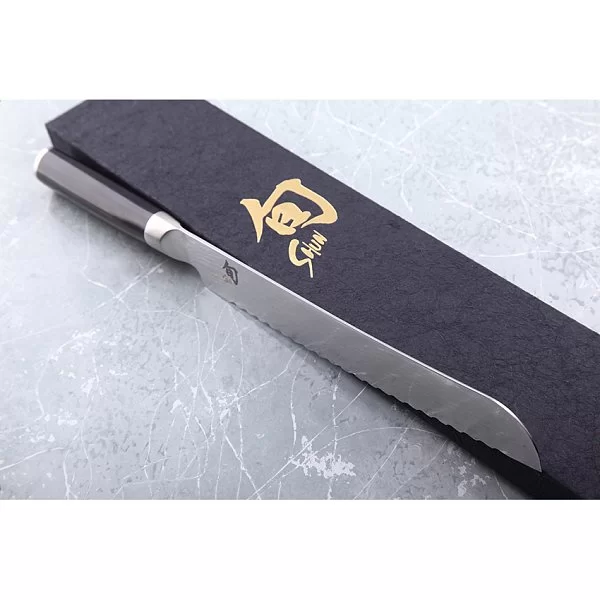 Нож для хлеба Shun Classic длина лезвия 24,1 см, сталь VG-MAX в обкладках из дамаска, Kai, Япония, KAI-DM-0705 - изобр. 11