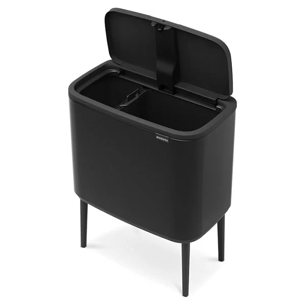 Мусорный бак 2 секции 11+23л, черный матовый, Brabantia, 316203 - изобр. 10