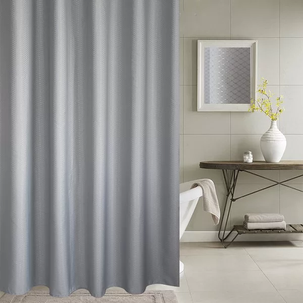 Шторка для ванной комнаты Grace Jacquard Grey, 180х200 см, цвет серый, полиэстер, Carnation Home Fashions, FSC18-HX71/03 - изобр. 8